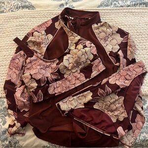 Three Piece Swim Set - Activity Friendly Bikini with Rash Guard